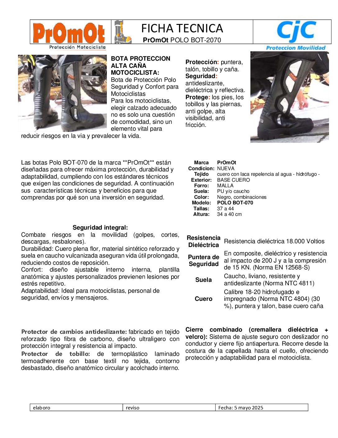 Bota Motociclista Polo PrOmOt - Imagen 7